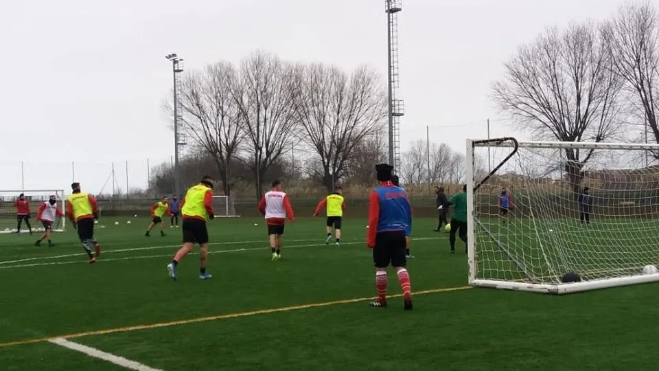 Un momento dell’allenamento a Gatteo