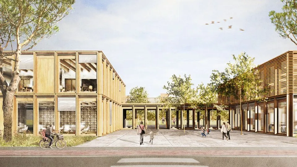 un rendering della nuova scuola panoramica di Riccione