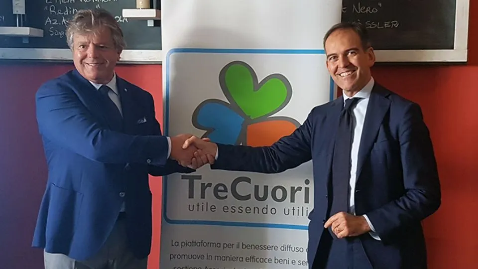 Alberto Fraticelli direttore di TreCuori e Gianni Indino presidente di Confcommercio