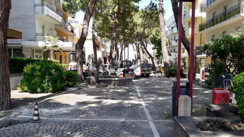la zona del cantiere
