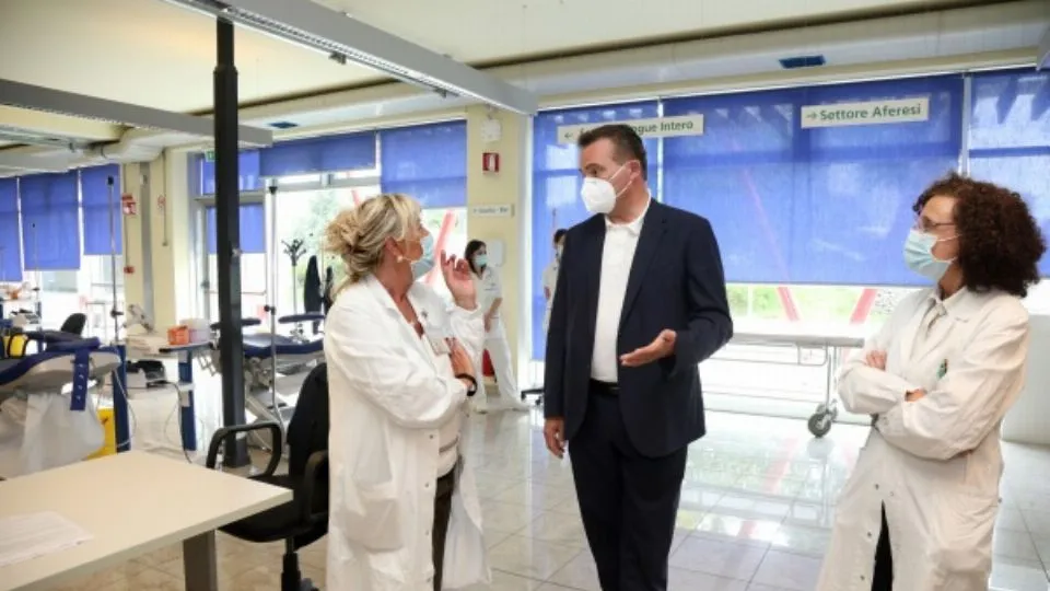 Donini in una recente visita alla
Casa dei Donatori (Foto Paolo Righi)