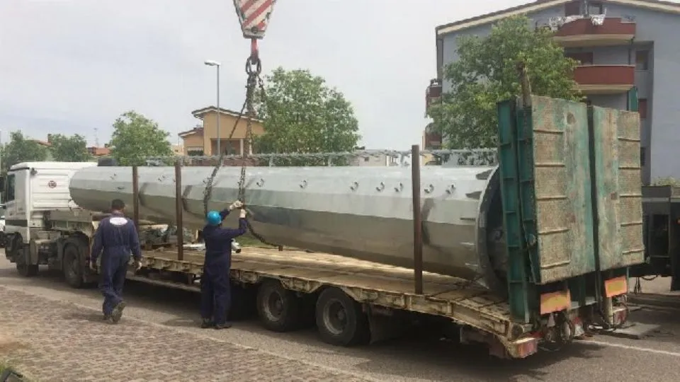 l’antenna non montata a Viserba