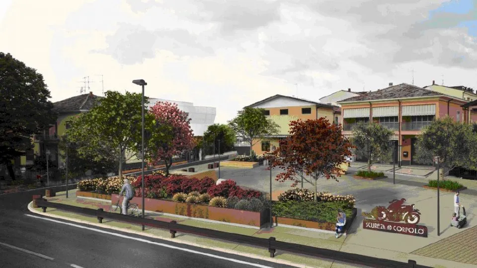 il rendering di piazza Tituccio a Corpolò