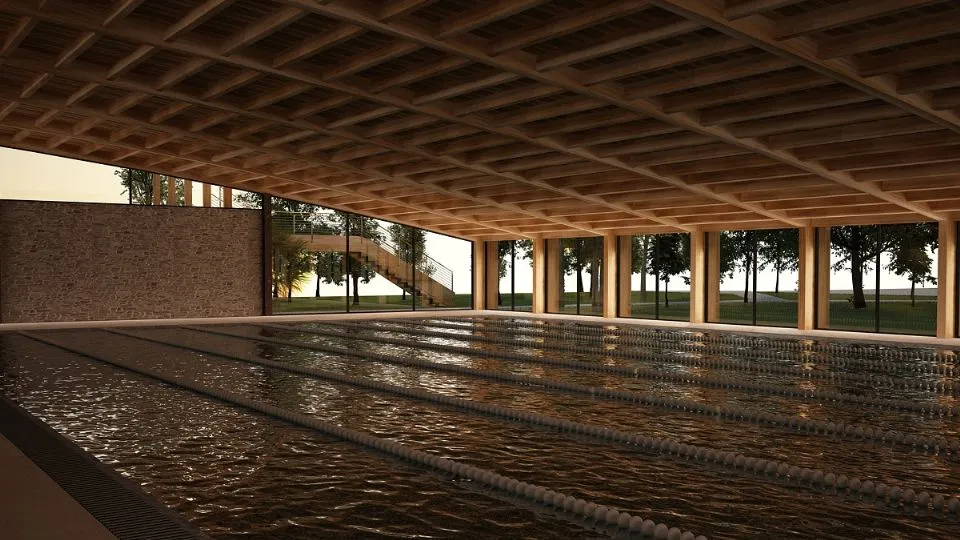 Un rendering della nuova piscina

