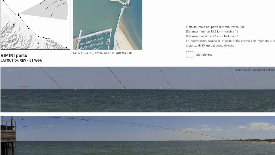 il rendering dal porto di Rimini
