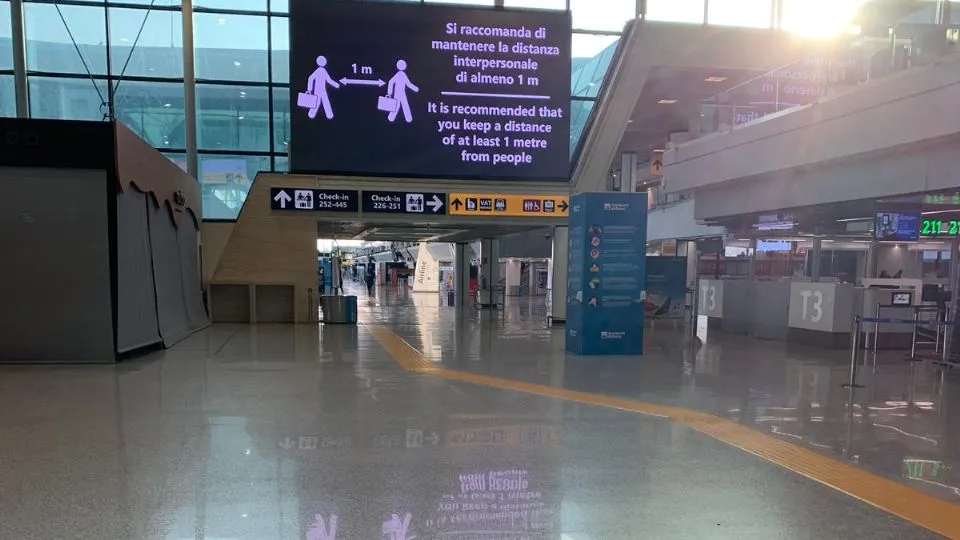 Lo scalo di Fiumicino deserto