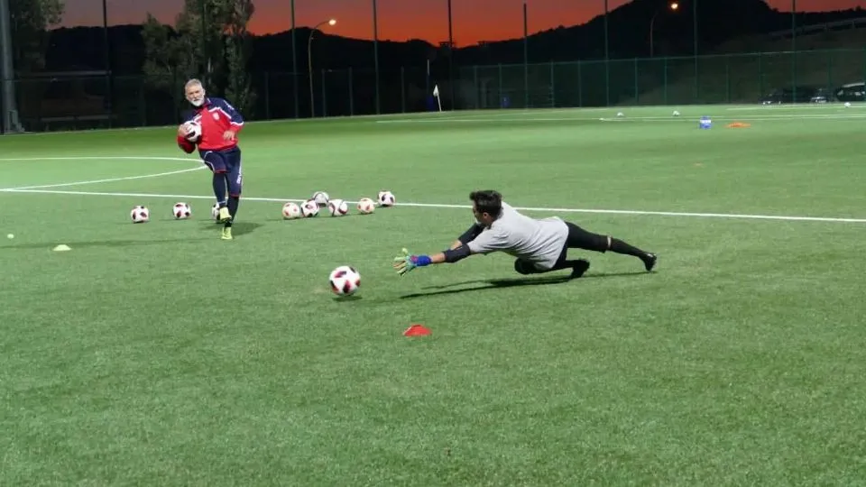 Lanzoni durante un allenamento