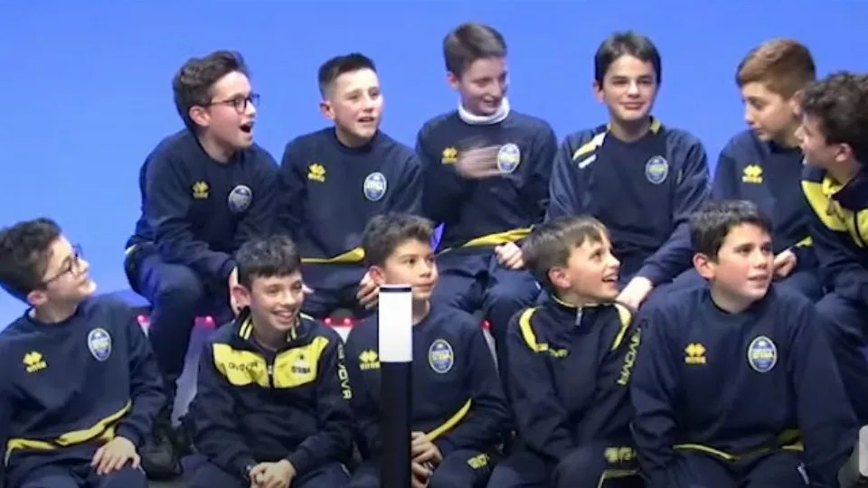 I giovani della Stella durante una puntata di “Che gioco il Calcio!”