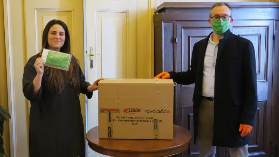 le mascherine donate al comune