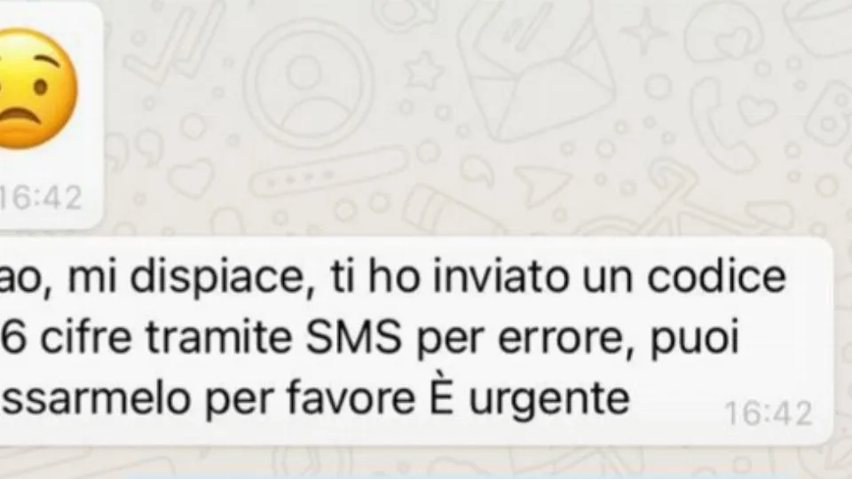 il messaggio truffa