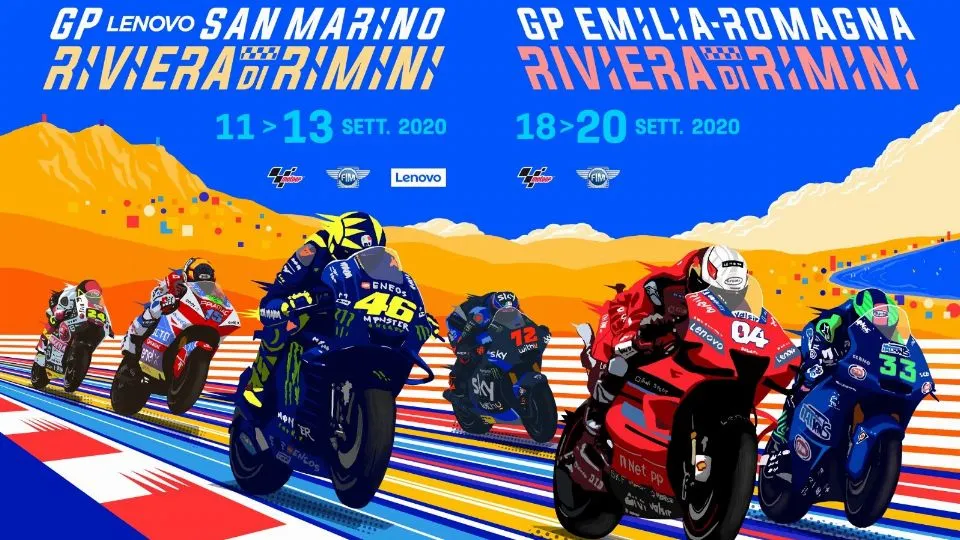 Il poster della MotoGP 2020, disegnato da Nicolò Rigobello