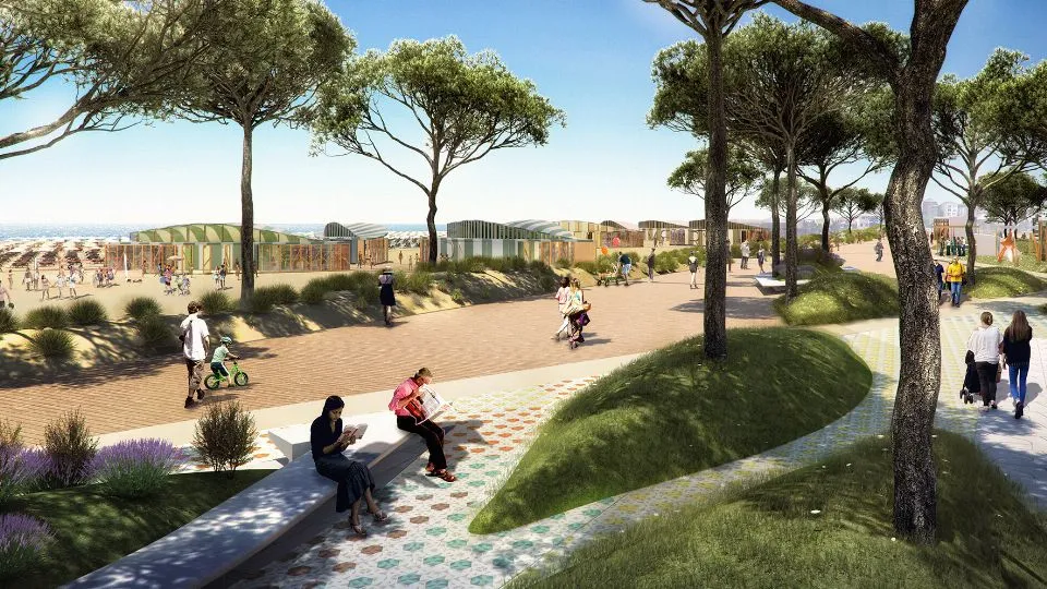 un rendering del Parco del Mare