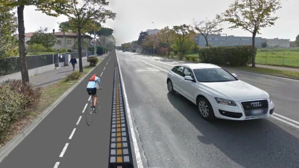 il rendering del percorso su via Roma