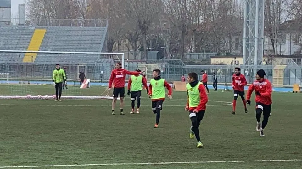 Un allenamento dei biancorossi (Foto Rimini FC)