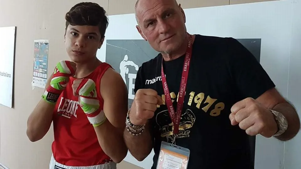 Alessandro Pesaresi con il maestro Tiziano Scarpellini