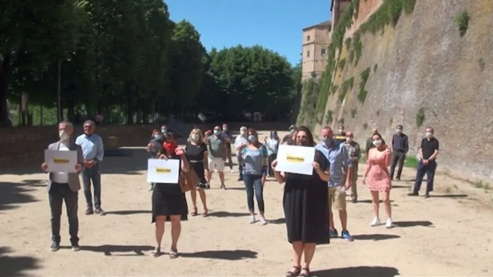 foto di gruppo allo Sferisterio