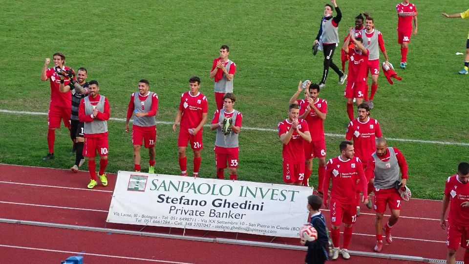 L’uscita dal campo dei biancorossi