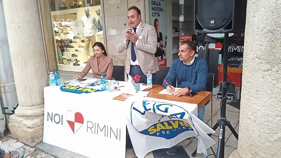 L’onorevole Raffaelli, Lucio Paesani e il segretario della Lega Morrone