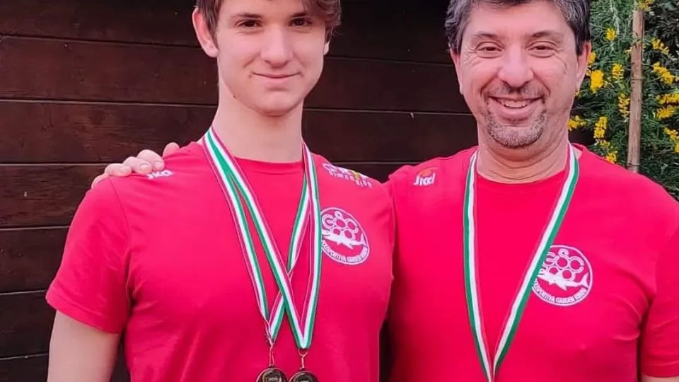 Lorenzo Boga con il padre Davide