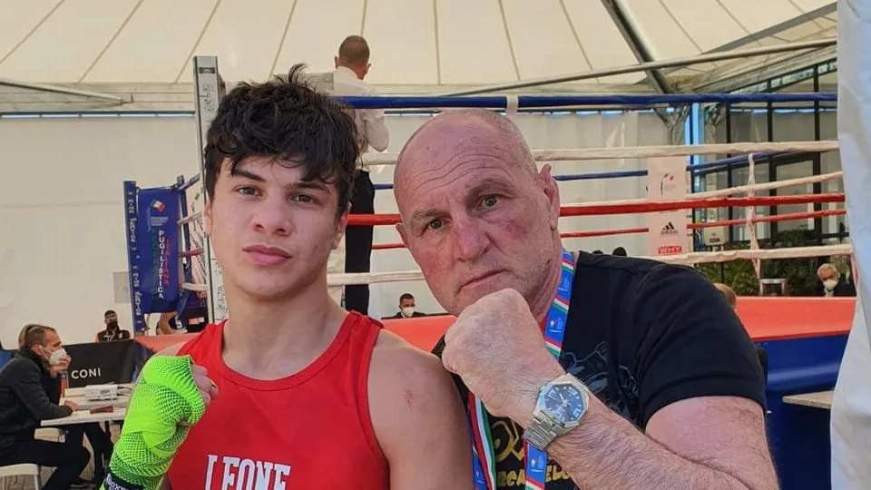 Alessandro Pesaresi con il maestro Tiziano Scarpellini