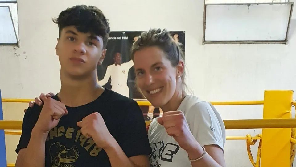 Alessandro Pesaresi con il tecnico Valentina Lani