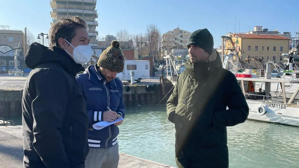 l’incontro al porto tra il vicesindaco Belluzzi e Tontini