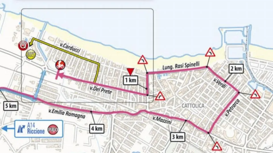 Arrivo di tappa del Giro. Le modifiche al traffico a Cattolica