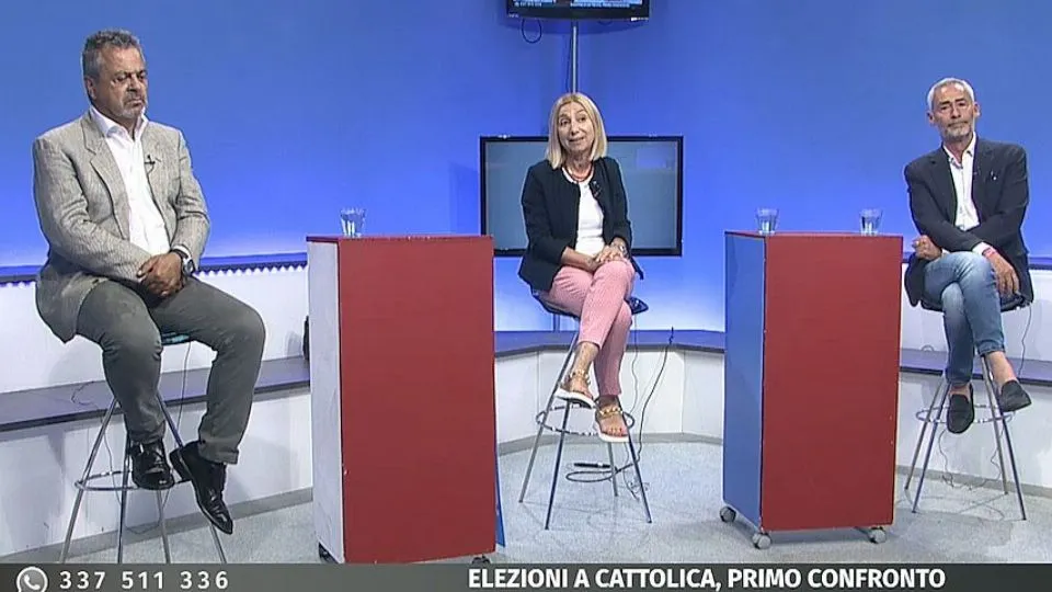 i tre candidati in studio