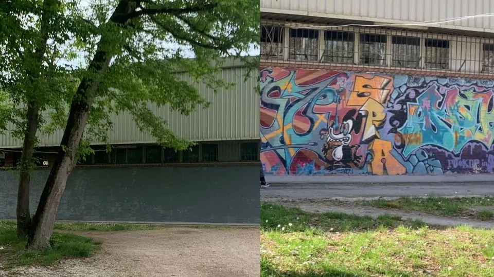 il muro prima e dopo la cancellazione

