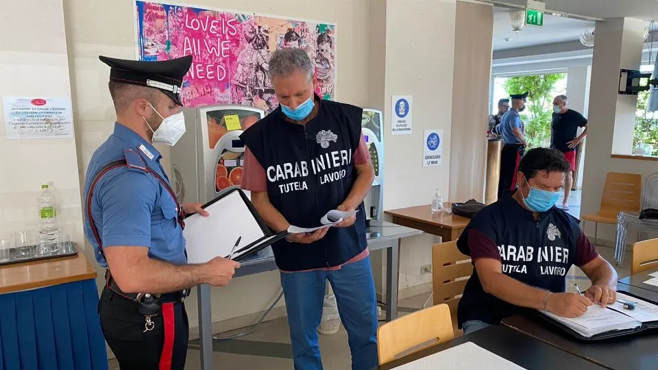i carabinieri all’Hotel Nizza