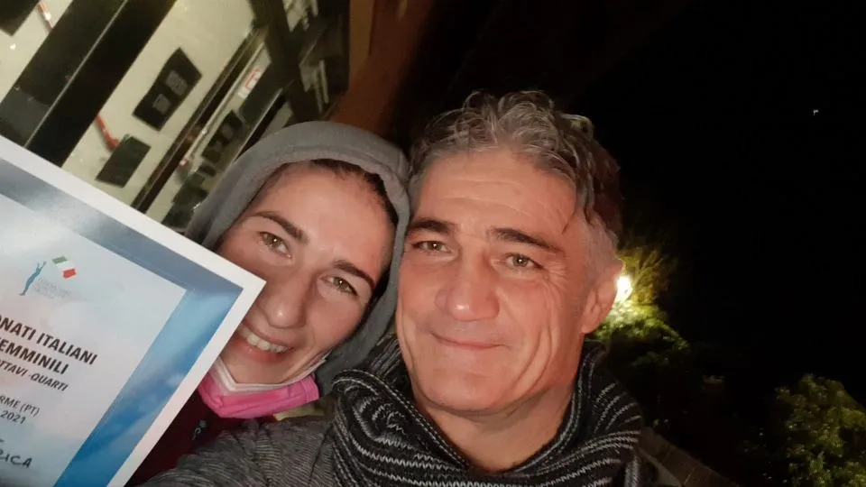 Montalbini insieme al tecnico Cancellieri