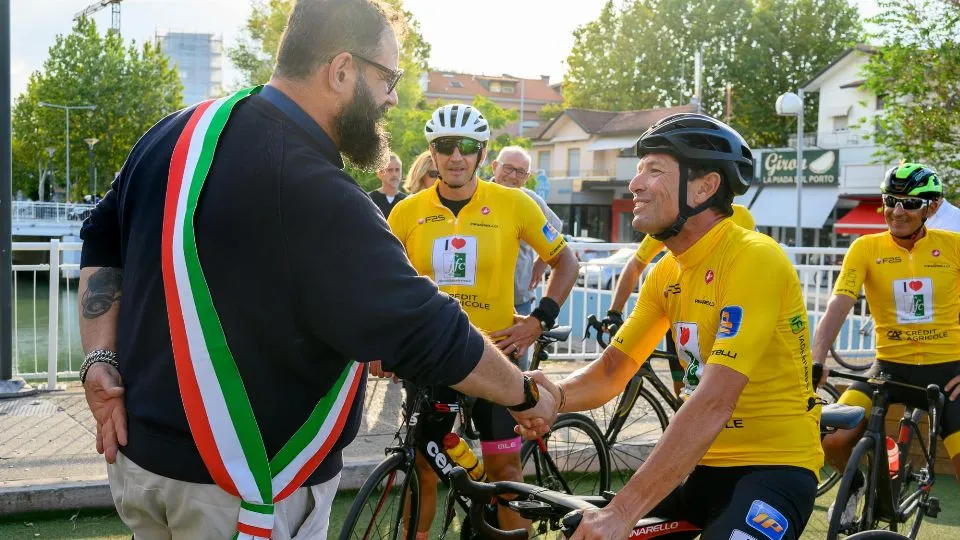 l’arrivo a Riccione
