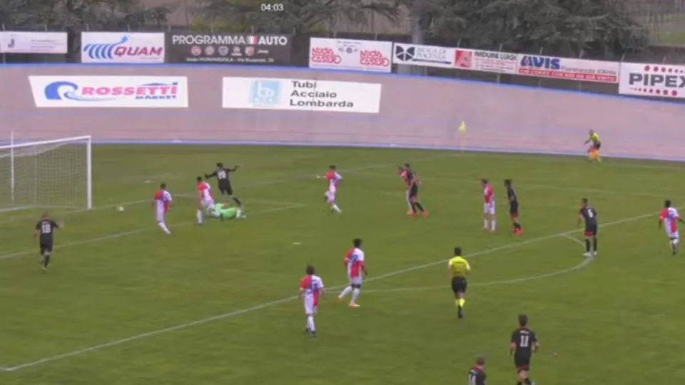 Il gol del 3-2 di Arrondini