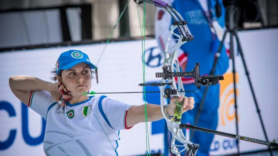 Eleonora Sarti in gara; foto di World Archery