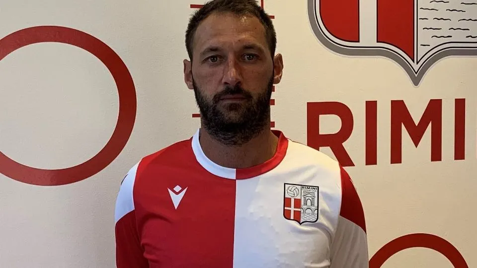 Domenico Germinale con la maglia del Rimini