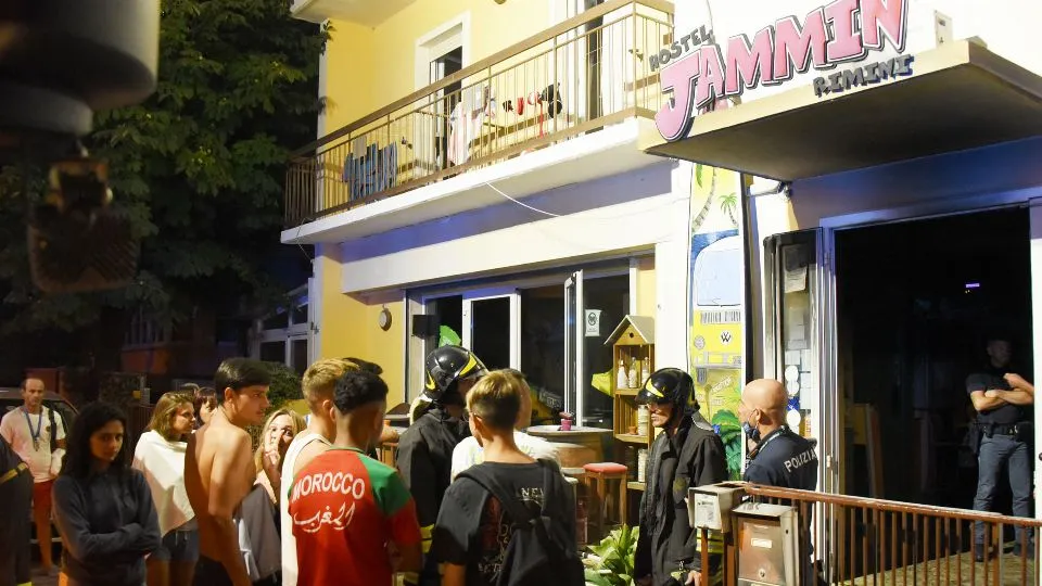 Rimini 20/07/2021 – Incendio hotel Jammin via derna. Rimini . © Manuel Migliorini / Adriapress.