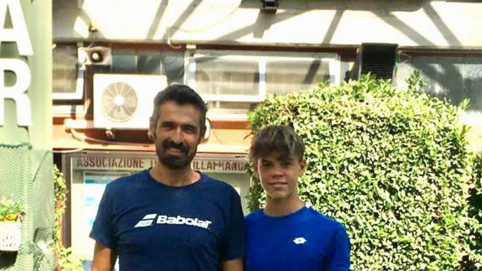 Mattia Di Bari con il tecnico Igor Gaudi