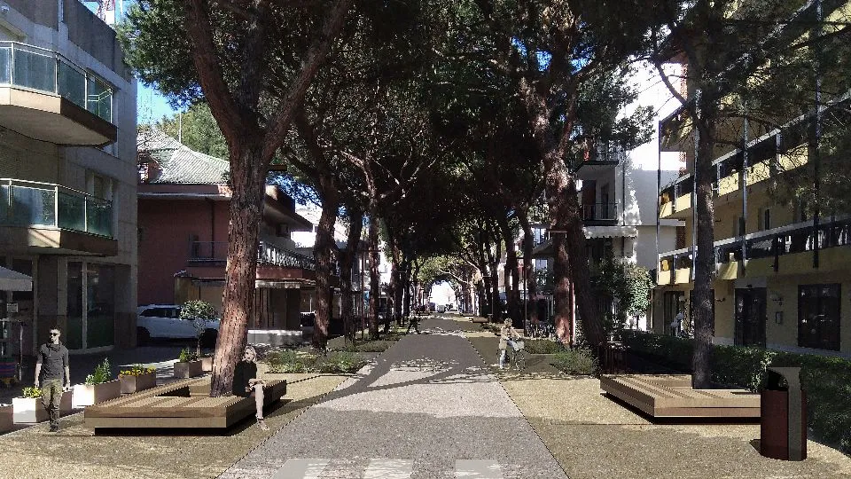 rendering del viale