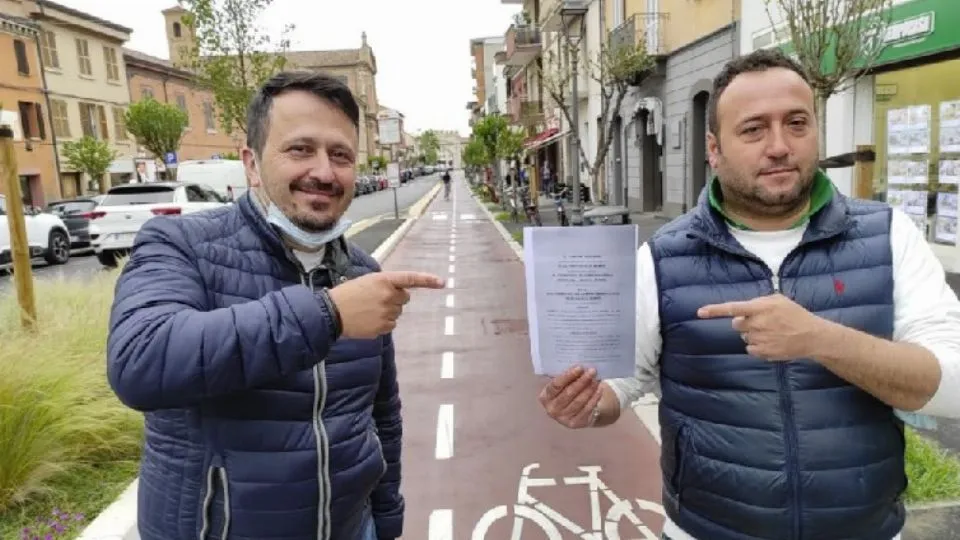 il portavoce del comitato Vergiano-Spadarolo Alessio Nucci e Lucio Paesani