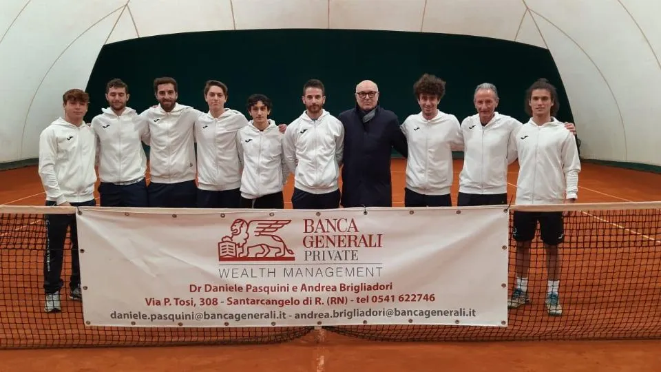 La formazione del Tennis Club Viserba al completo