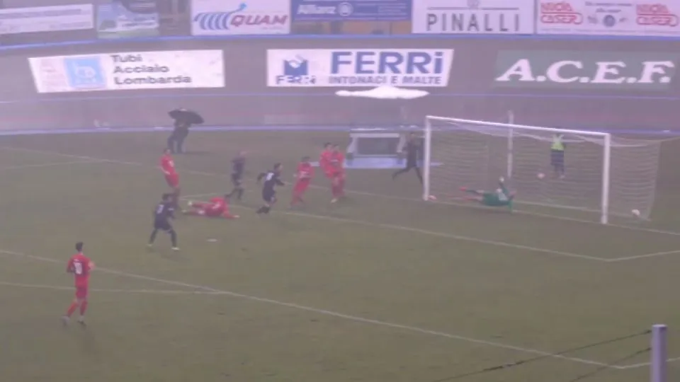 Il gol di Corigliano per la vittoria del Forlì sul campo del Fiorenzuola