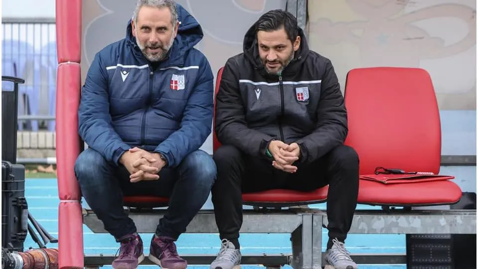 Mister Gaburro ed il viceallenatore D’Alterio (Foto Rimini FC)