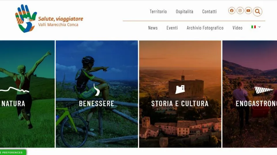 L’home page del sito