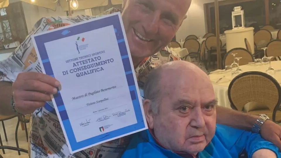 Tiziano Scarpellini con il presidente del Comitato Regionale Emilia Romagna, Pierluigi Poppi