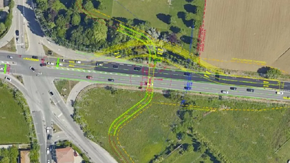 la bretella e il percorso del sottopasso ciclopedonale
