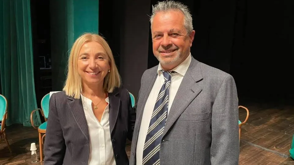 Massimiliano Gessaroli con la sindaca Foronchi