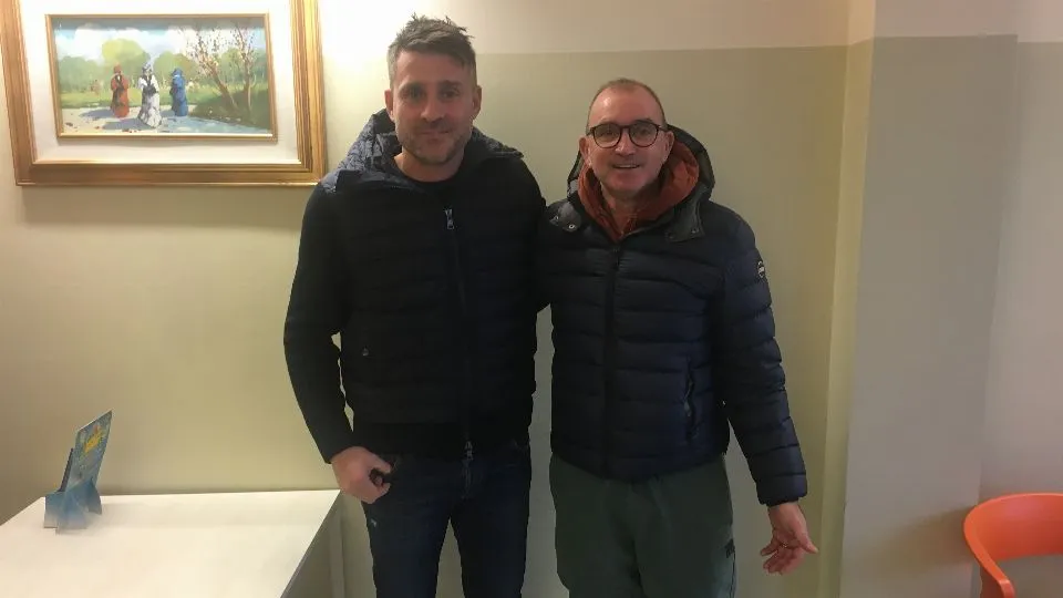 Il tecnico Beppe Angelini (a destra) insieme al dirigente del Murata Manuel Marani
