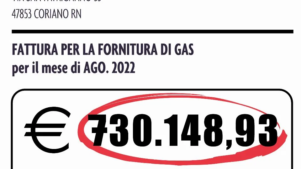 la bolletta del gas per San Patrignano ad agosto