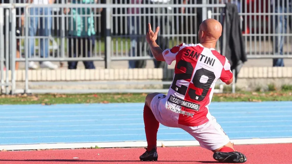 La mitraglia di Claudio Santini (Foto Rimini FC)