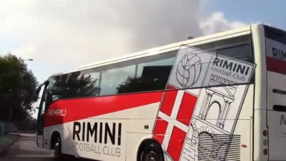 Il pullman del Rimini FC